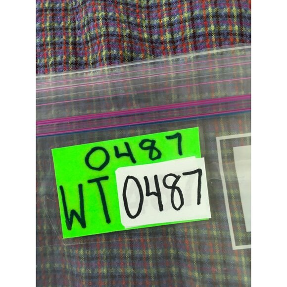 Koret City Blues Button Up Top Women Size 20W Purple Blue Checked Embroidered - Picture 13 of 13